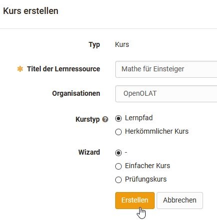 Kurs erstellen