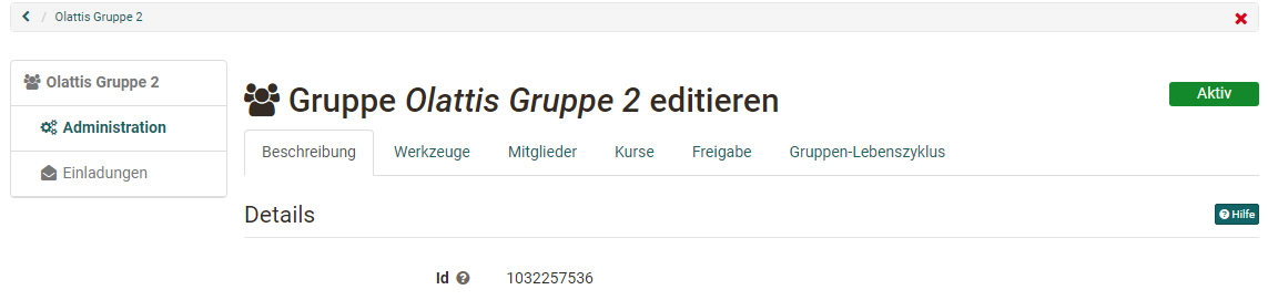 Gruppe administrieren