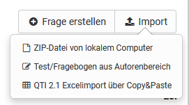 Fragen Import