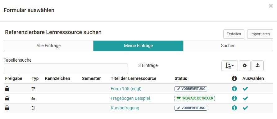 Form selection dialog