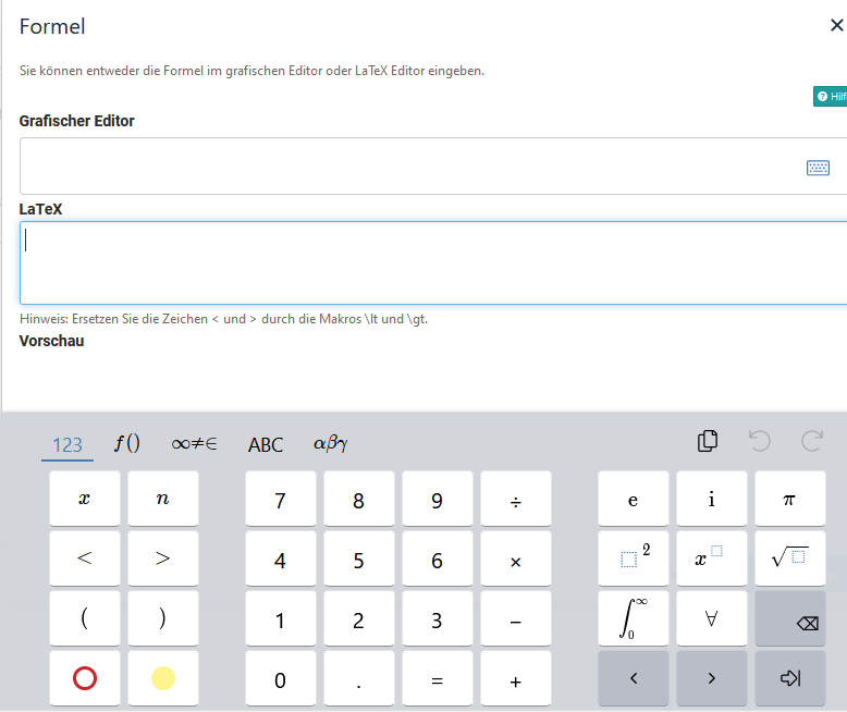 formula editor window