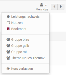 Dropdown - Mein Kurs