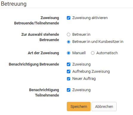 Betreuerabhängige Bewertung