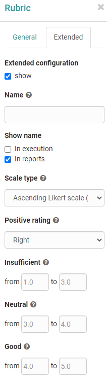 Advanced rubric configuration