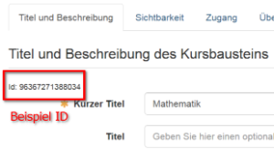 Kursbaustein ID