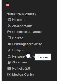 Persönliches Menü Badges