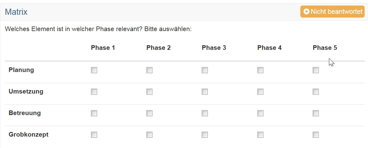 Beispiel Matrix Frage