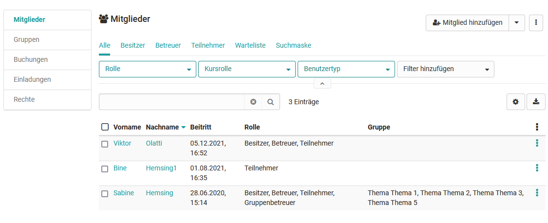 Mitgliederverwaltung