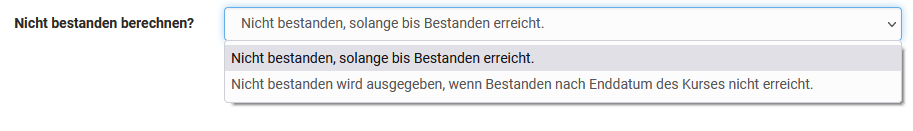 nicht bestanden berechnen