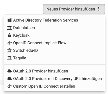 Neue Login-Provider