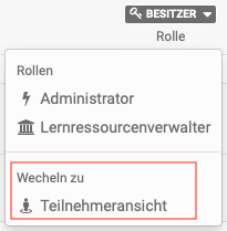 Teilnehmeransicht im Kurs