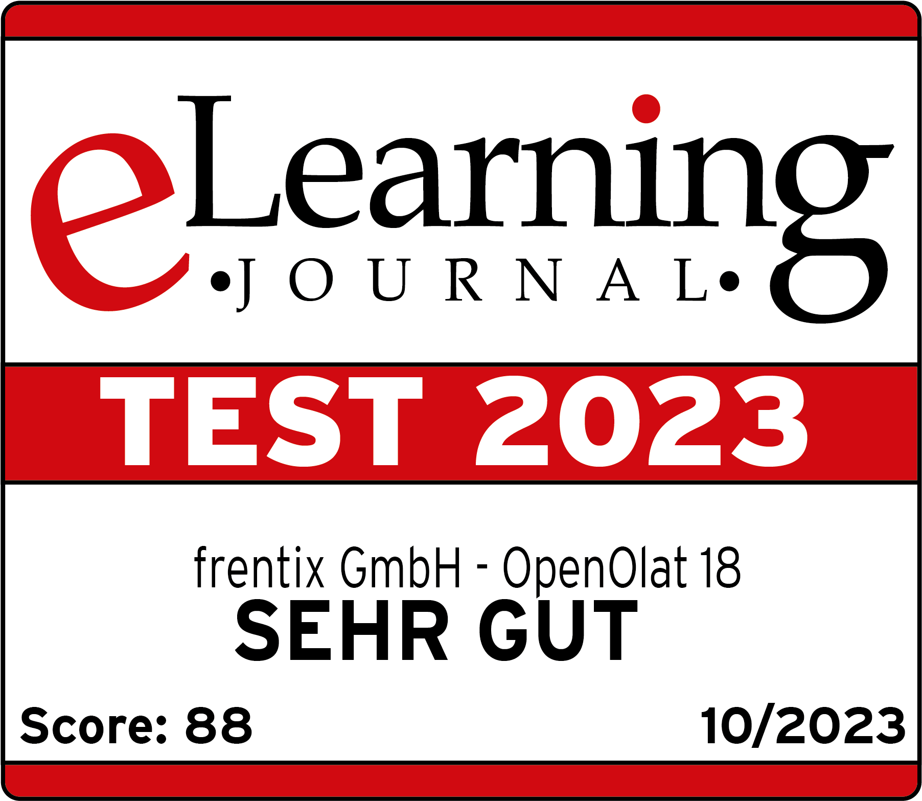 eLearning-Journal OpenOlat test tesult: very good