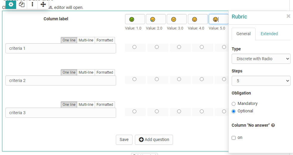 Form rubric