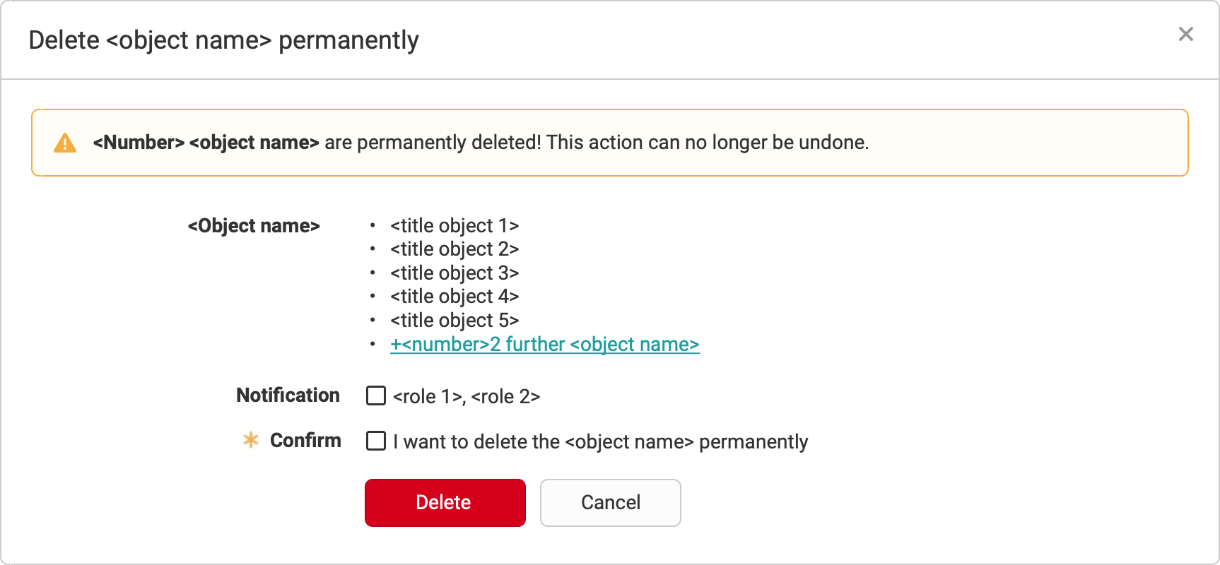 Bulk action for delete permanetly