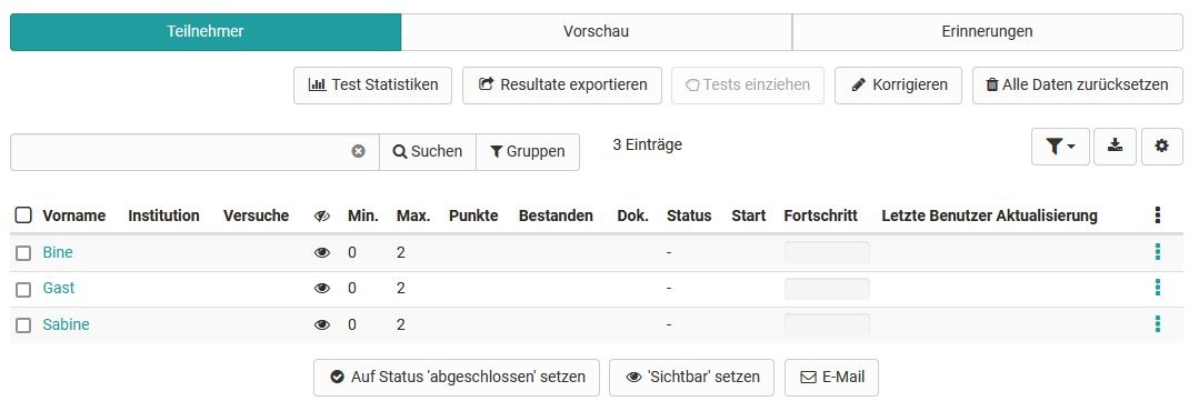 Test overview for coaches