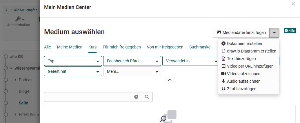 Medium auswählen aus dem Mediencenter2