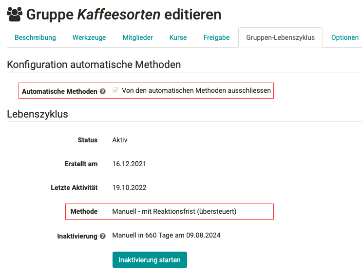 Ausschluss vom automatischen GroupLifeCycle