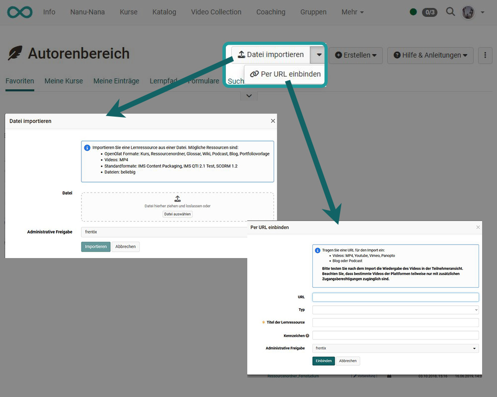 Lernressourcen importieren