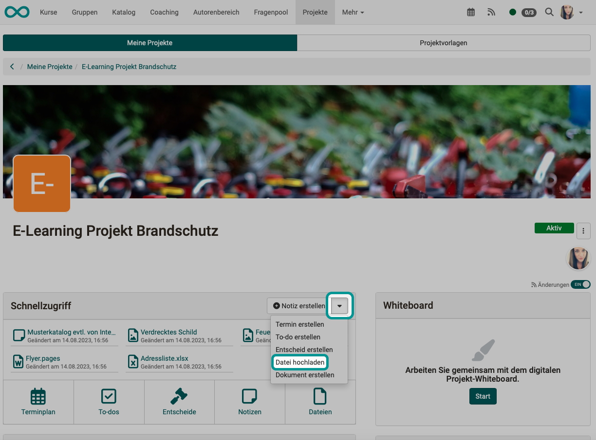 Audio oder Video hochladen