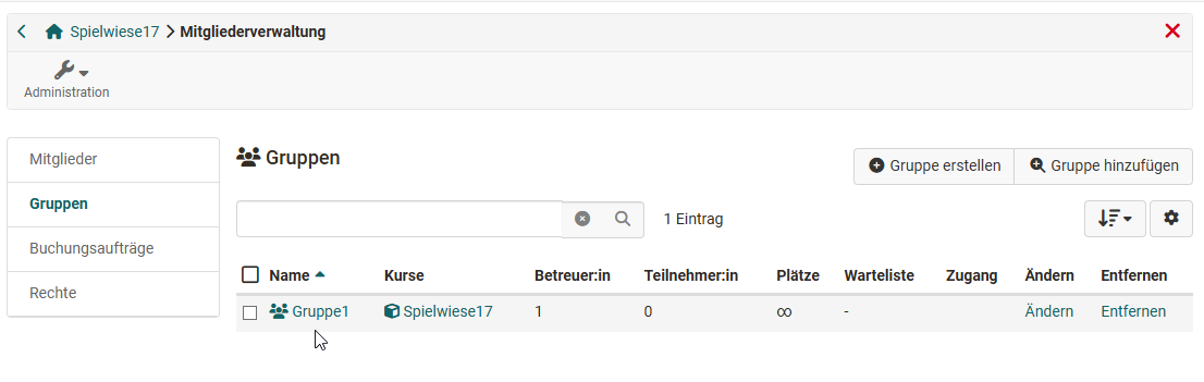 Kurs Mitgliederverwaltung