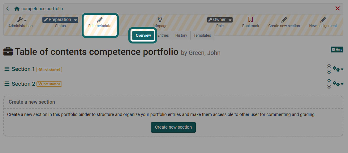 portfolio edit metadata