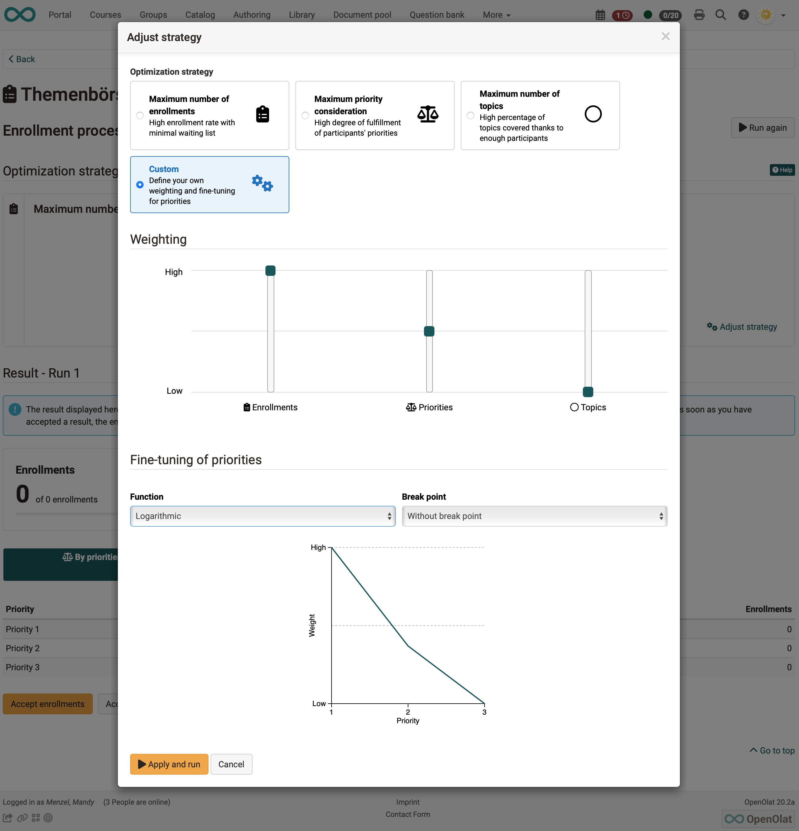 Optimization strategies for enrolment process