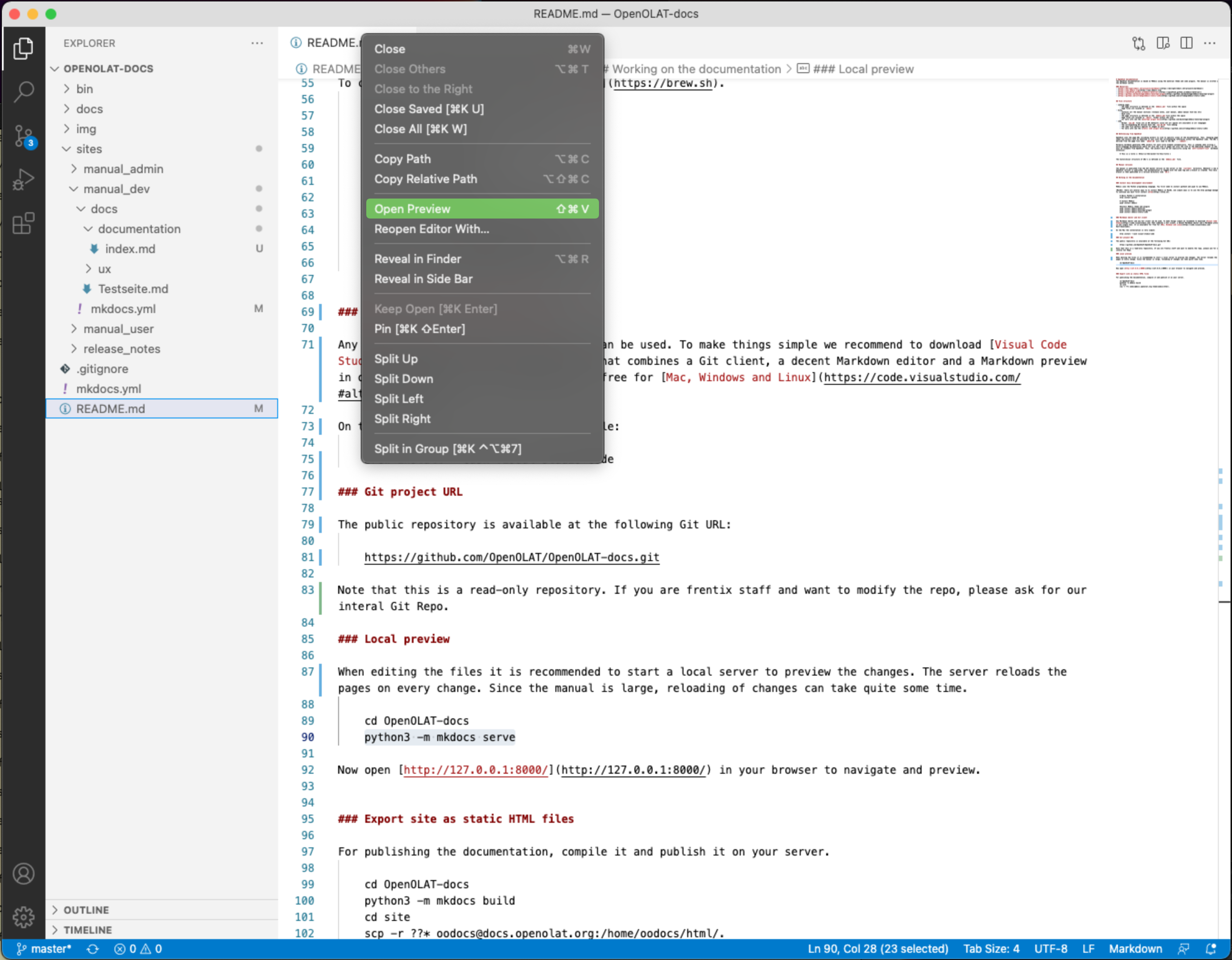 Use the preview in a separate window if you have a small screen