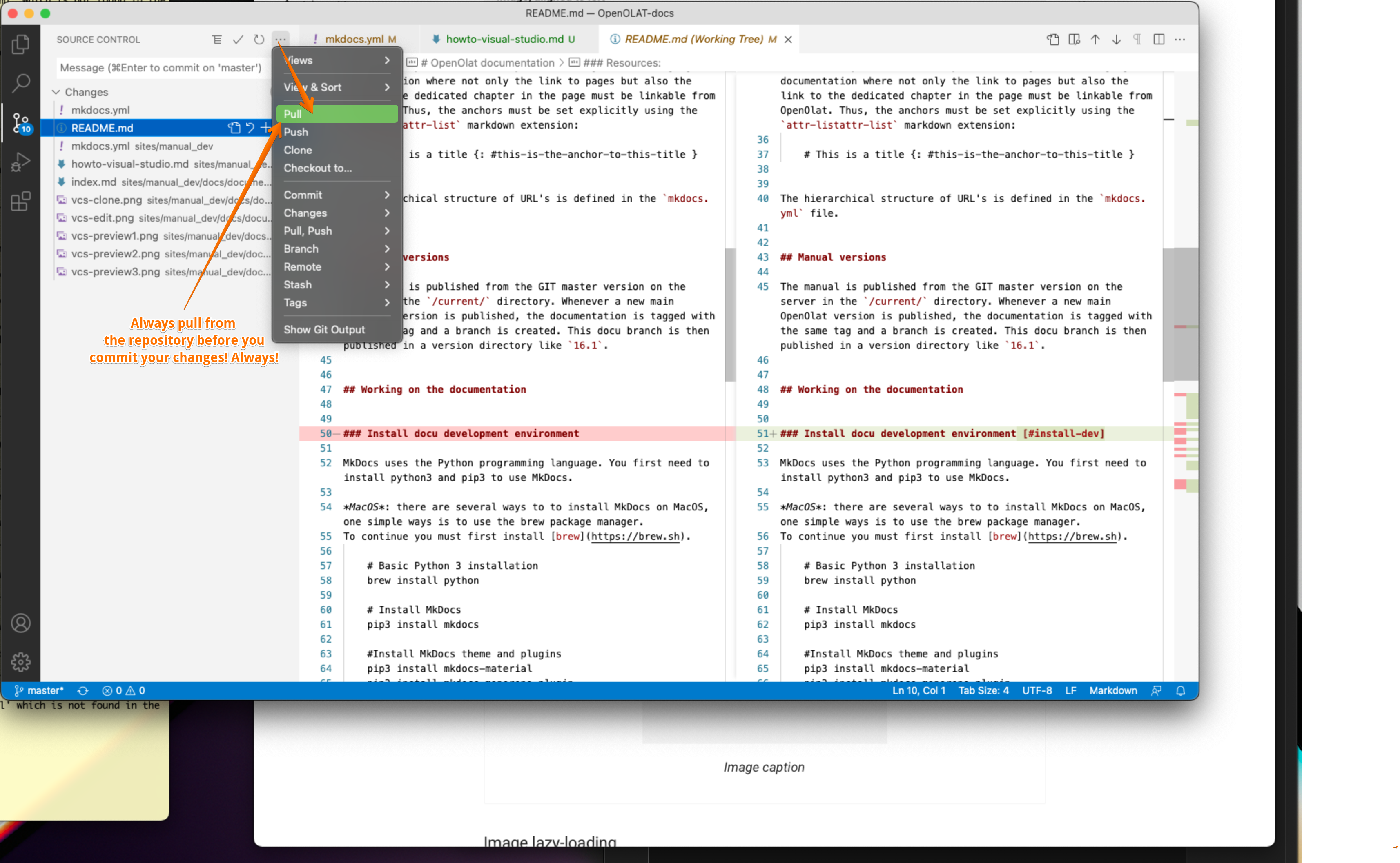 Pulling remote changes to your local repository