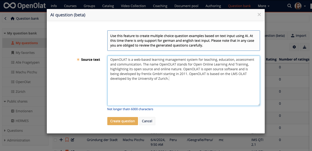 Generate questions with AI Generate questions with AI