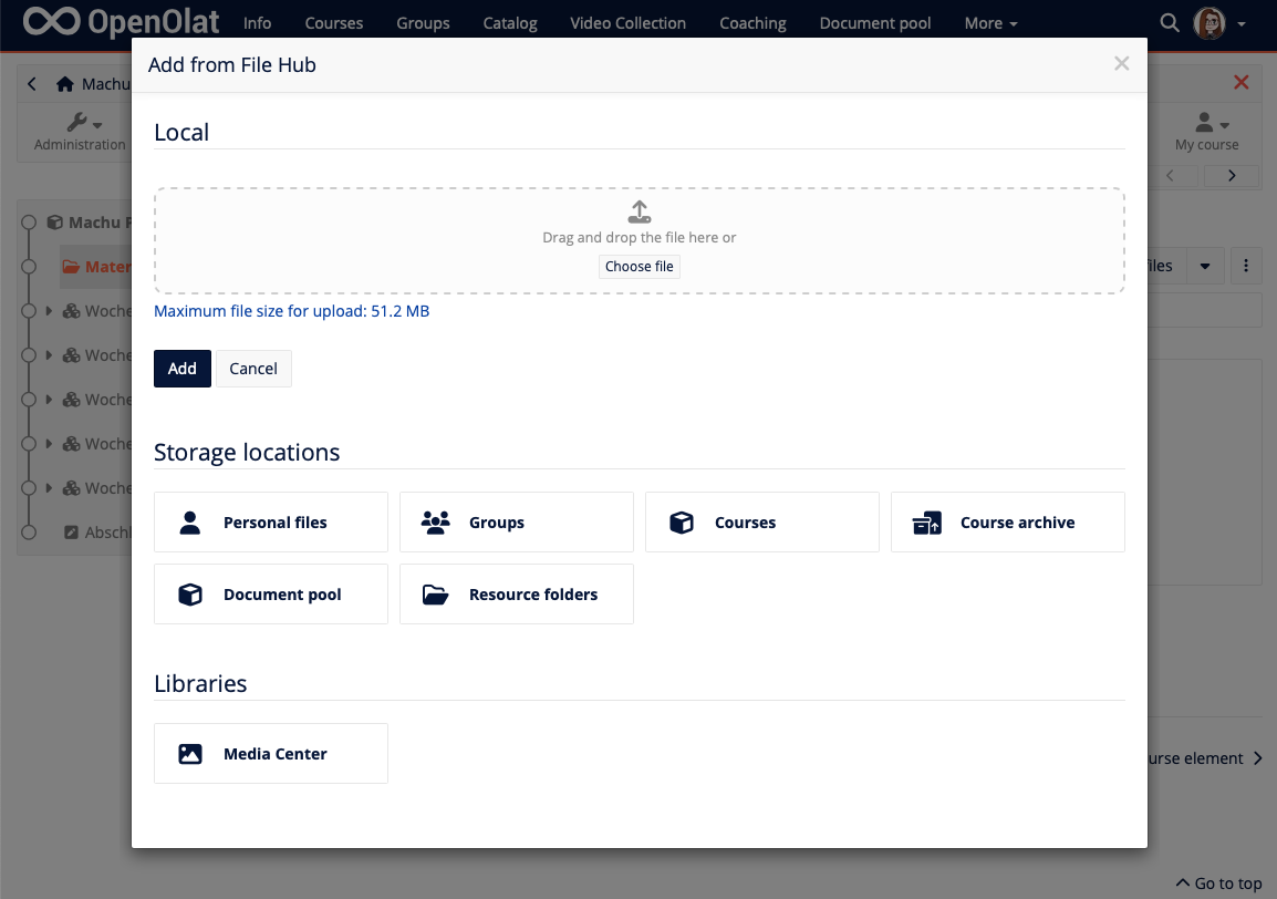 Add from File Hub dialogue File Hub dialogue