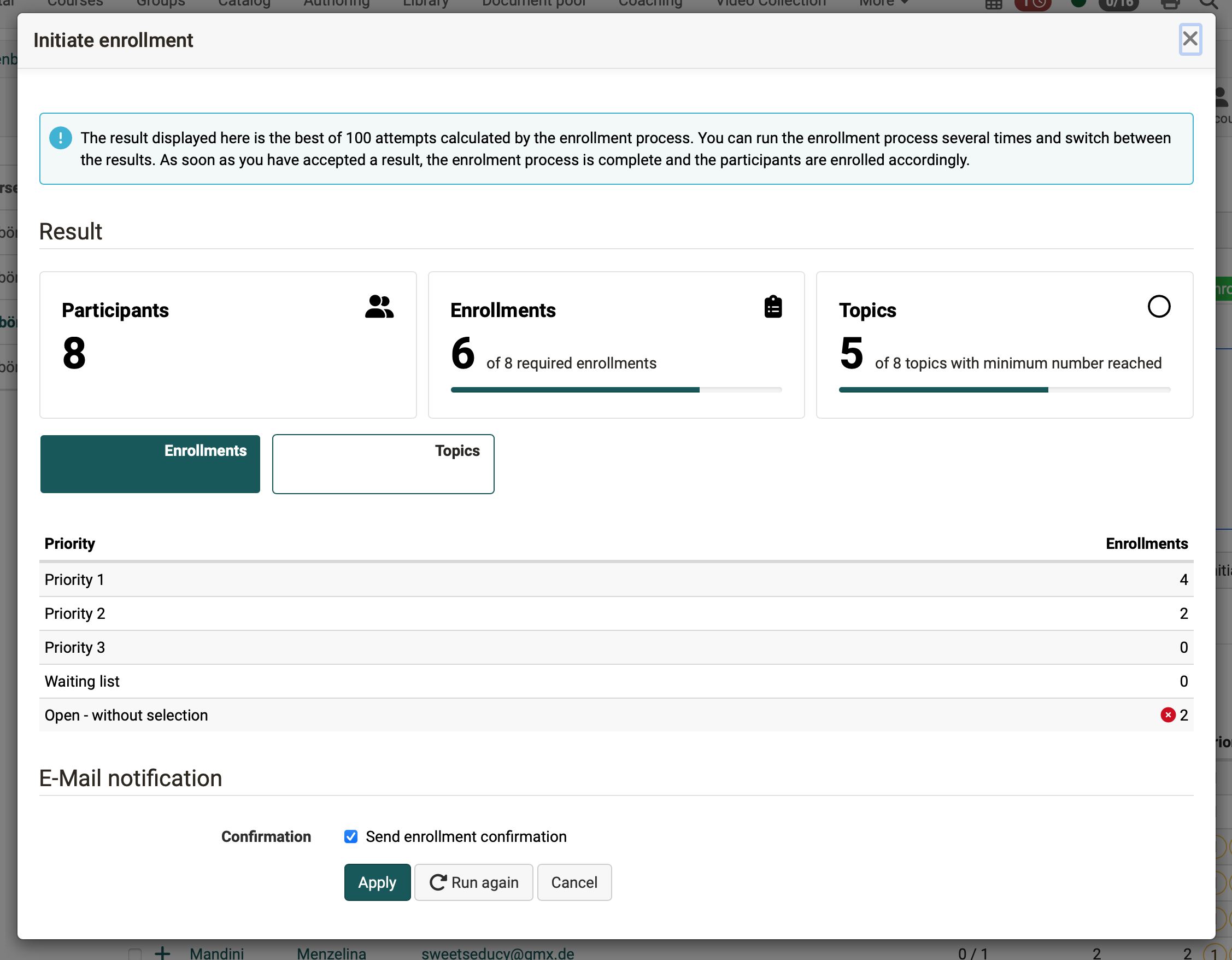 Optimized enrollment for Topic broker Optimized enrollment for Topic broker