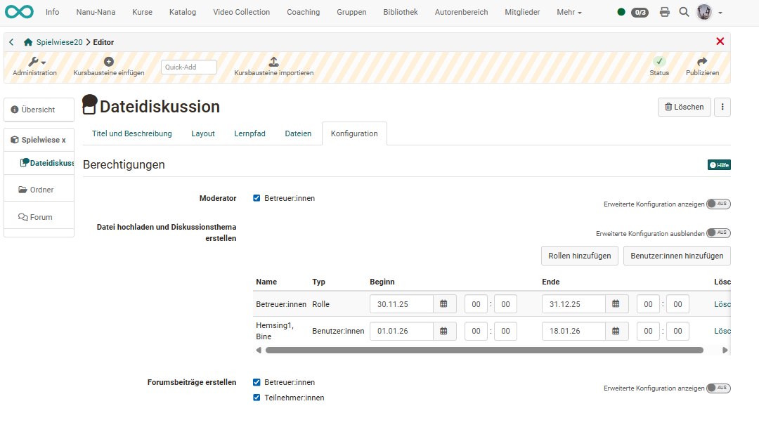 Dateidiskussion Konfiguration