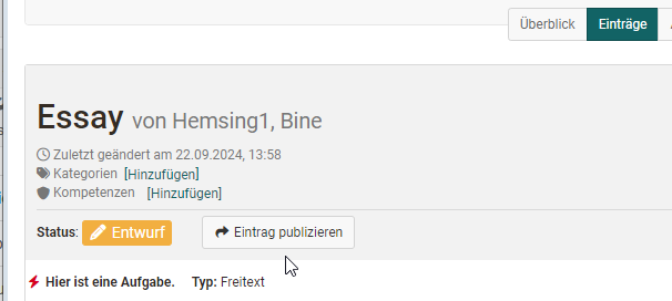 Eintrag publizieren