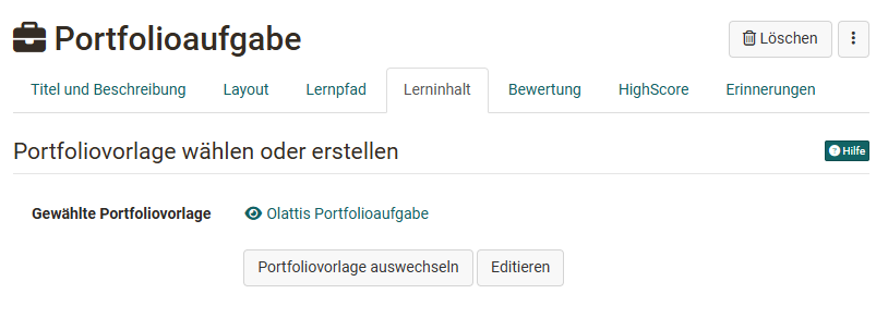 Portfolioaufgabe Tab Lernihalt