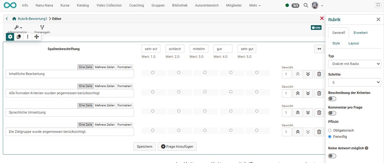 Rubrik Element