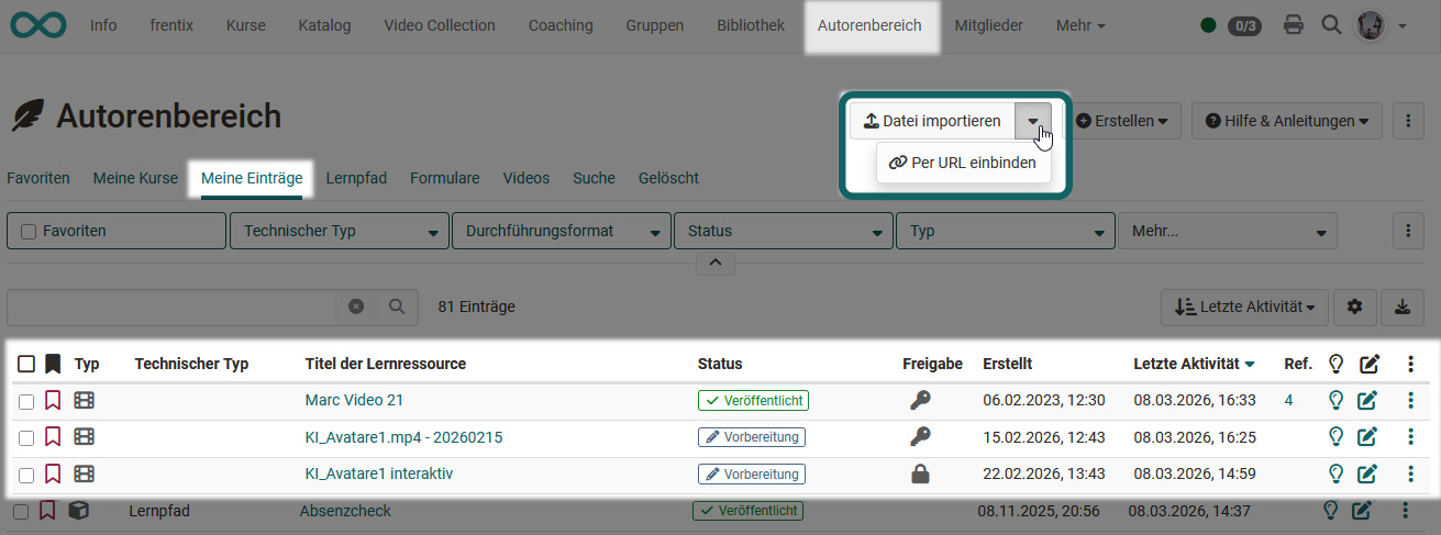 Lernressource erstellen