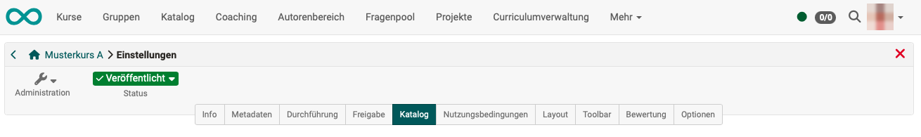 Tab "Katalog" aktiv, zwischen "Freigabe" und "Nutzungsbedingungen"