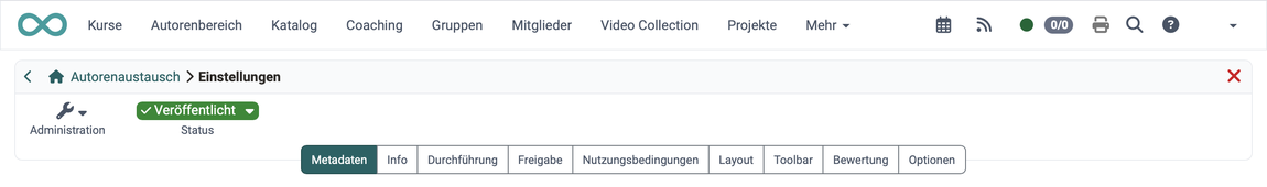 Tab "Metadaten" aktiv, an erster Stelle der Tab-Leiste