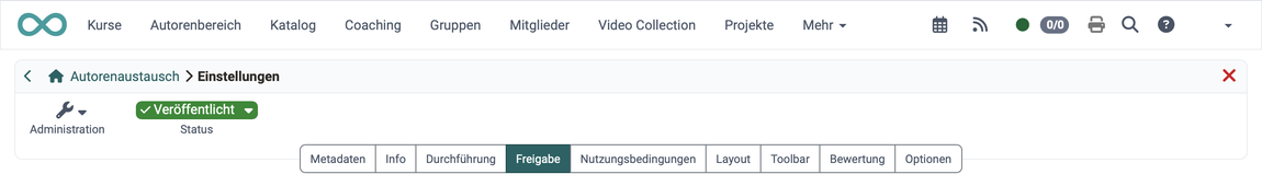 Tab "Freigabe" aktiv, an vierter Stelle der Tab-Leiste