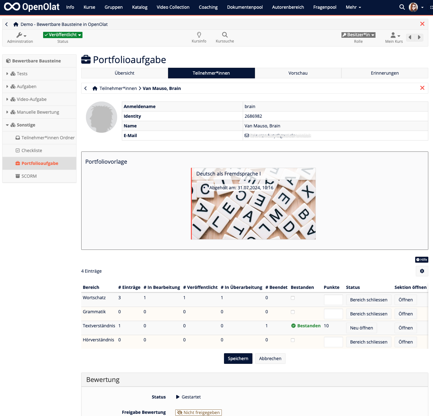 Neue Ansicht Portfolioaufgabe