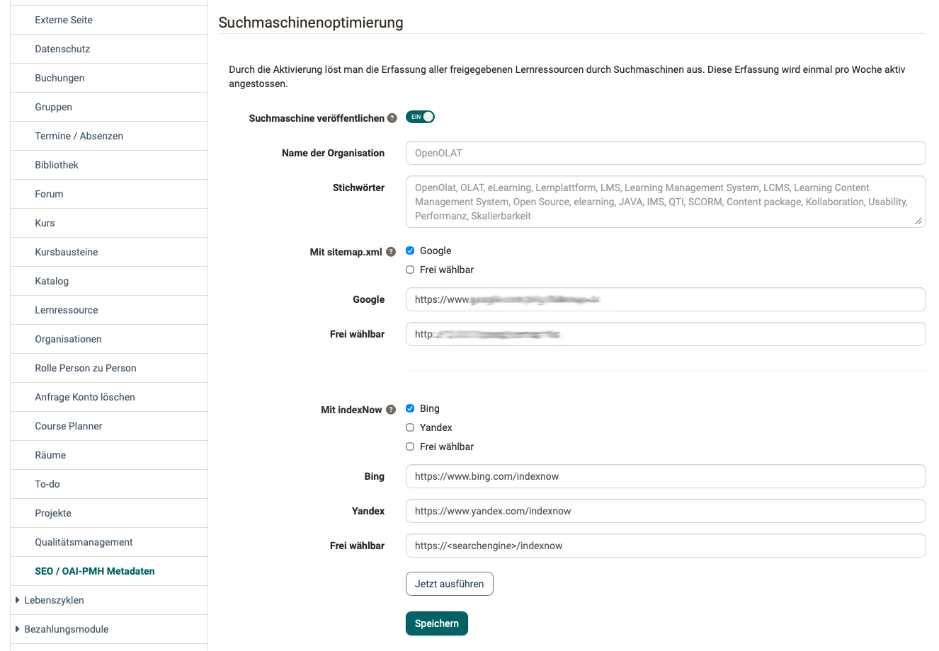 Administration Module Search Engine Optimization