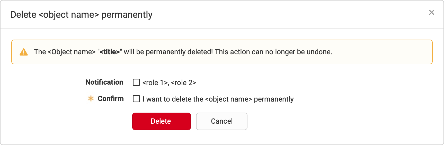 Single action for delete permanetly