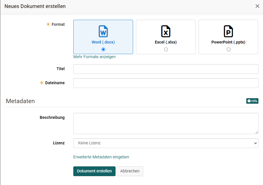 Create document