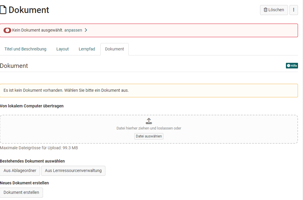 Integrate files into the Document course element