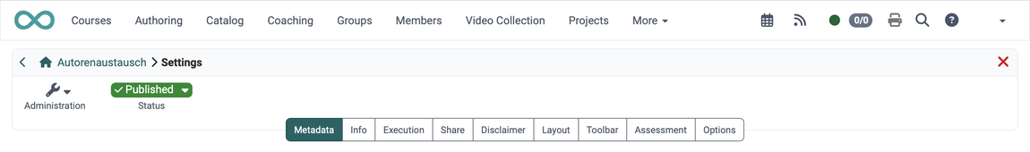 Tab "Metadata" active, first in the tab bar