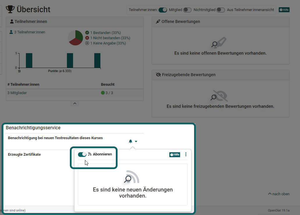 Benachrichtigungsservice aktivieren