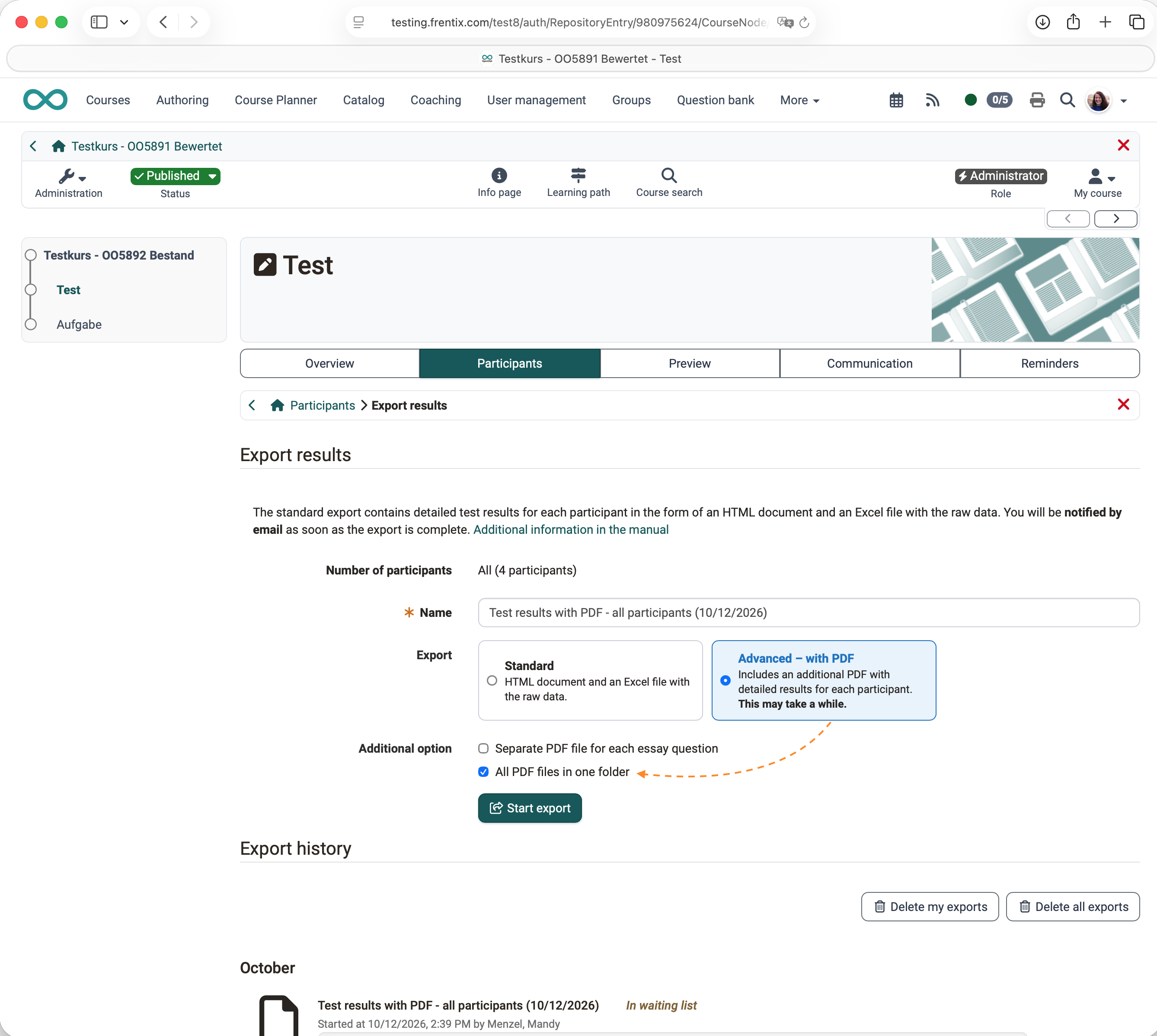 Export option - All PDF files in one folder Export option - All PDF files in one folder