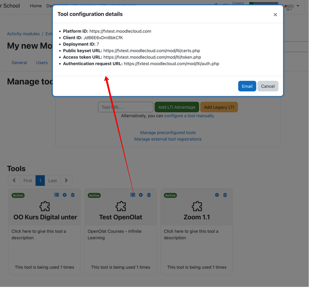 Platform ID, Client ID, Deployment ID and the three URLs for keyset, access token and authentication