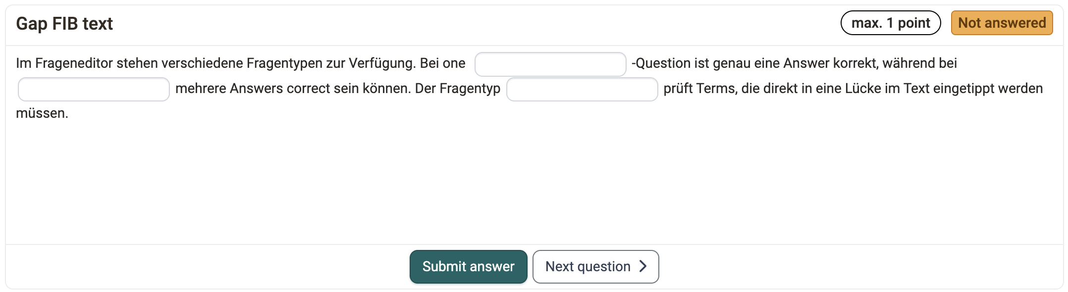 Gap text in the participant view