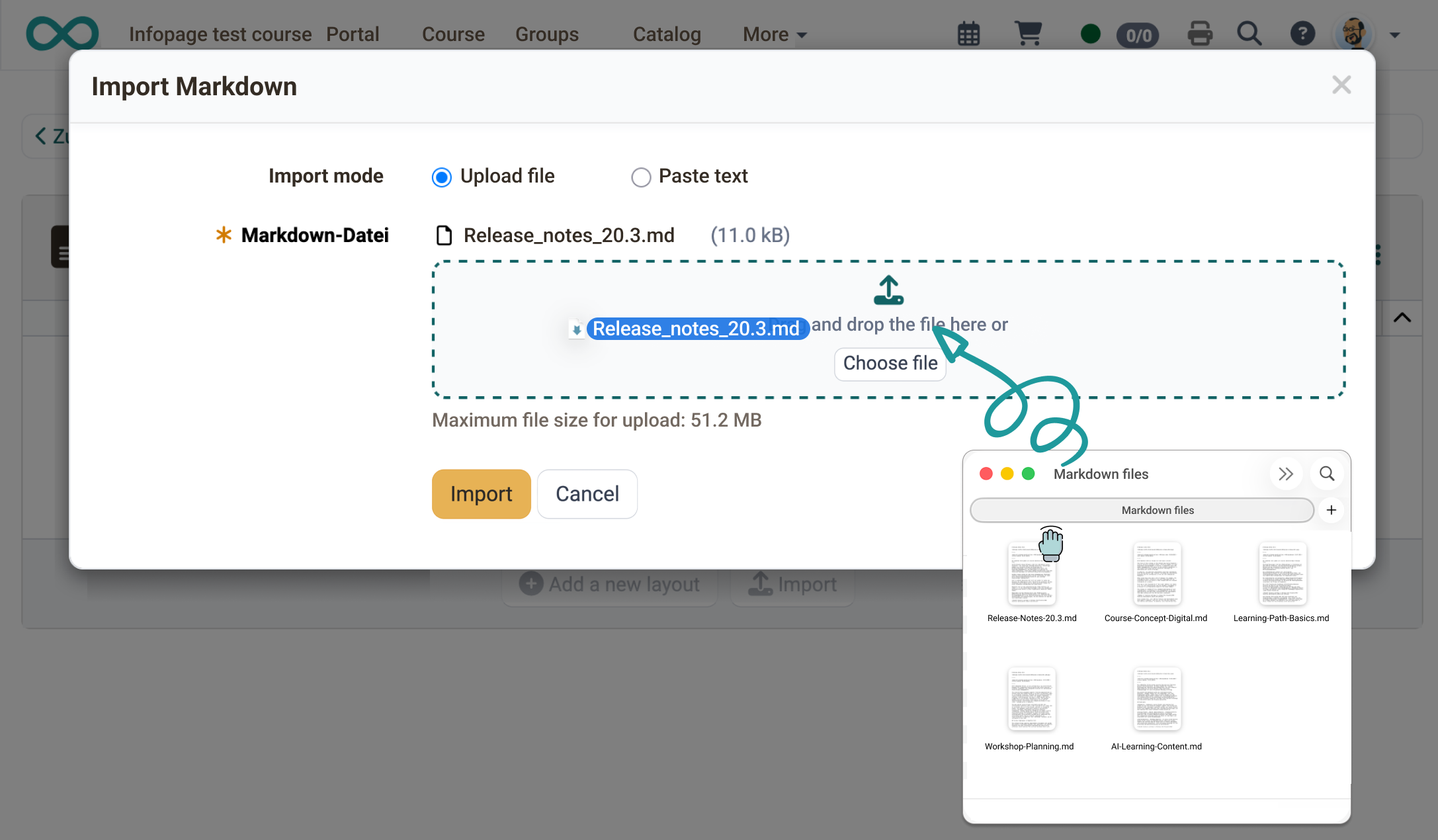 Content Editor Markdown Import